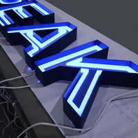 Enseigne LED personnalisée DakeSign Factory OEM, logo coloré, 3D dynamique, lumineuse, étanche IP65, pour publicité commerciale extérieure