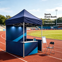 Tente pliante de type pop-up en tissu Oxford imperméable 600D, impression de logo personnalisée, structure en aluminium pliable, tente publicitaire pour salons professionnels et événements