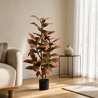 Plante artificielle Cordyline rose de 1,5 m en gros, plante artificielle Ti à feuilles rouges de 1,20 m en pot pour la décoration tropicale de la maison, de l'hôtel et du bureau
