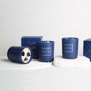 Vela Aromática de Cristal en Frasco de Vidrio Azul de 6 oz, Marca Privada, Decoración del Hogar, Vela de Aromaterapia de Piedra para Regalo, Yoga, Cumpleaños - Product Image 2