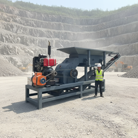 Concasseur à marteaux diesel mobile PE400x600 à succès, concasseur à percussion de roche 10t/h pour carrière, concasseur de gravier et de béton, concasseur à mâchoires