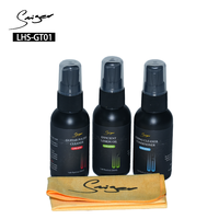 For LHS-GT01 Guitar Care Kit with 50ml Cleaner 30ml for Oil 30ml String Oil 20x20cm Cloth for Acoustic/Electric Guitar Bass