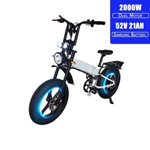 Vélo Électrique Pliant Fat Bike à Suspension Intégrale Tout-Terrain 20*4.0 52V 21Ah 2000W pour Adultes - Product Image 1