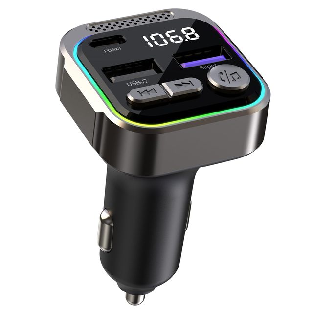 3.0 Wireless  5.3 FM Transmitter for Car FM Radio Adapter Music Player FM Transmitter with Hands-Free Calling  3 Ports