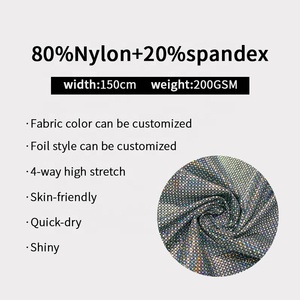 ผ้าโพลีเอไมด์ผสมสแปนเด็กซ์ ยืดได้ 4 ทิศทาง เคลือบโฮโลแกรมเลเซอร์เมทัลลิก ผิวมันวาว สำหรับชุดว่ายน้ำ ชุดเต้นรำ ชุดรัดรูป  ขั้นต่ำในการสั่งซื้อน้อย - Product Image 2