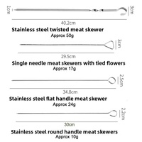 Brochettes réutilisables en acier inoxydable pour barbecue, four, camping et usage extérieur, avec crochets en S, pour maïs et autres aliments