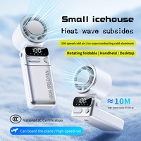 Nouveau ventilateur portable transfrontalier ultra-puissant, pliable, à suspendre au cou, avec compresse de glace rafraîchissante, haute vitesse, USB, batterie 4000-6000mAh