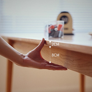 Table à manger extensible <span class=keywords><strong>en</strong></span> bois massif cerisier avec extension latérale simple, design minimaliste nordique pour petite maison - Product Image 4