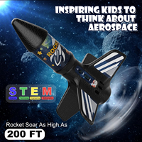 Cohete de lanzamiento automático de juguete para niños 8-12 cohete de aire motorizado de 200 pies lanzamiento paracaídas aterrizaje seguro al aire libre nave espacial regalo de cumpleaños