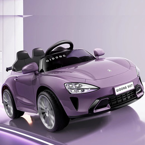 Auto Eléctrico para Niños de 4 Ruedas, Recargable, con Control Remoto, Juguete para Niños de 2 a 4 Años, Estilo Deportivo Morado - Product Image 5