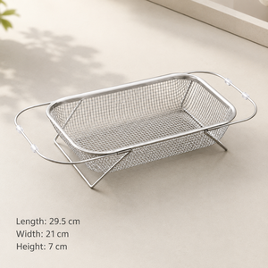 Vegetable Washing <b>Basket</b> Stainless Steel Colander Kitchen Sink Drain <b>Storage</b> Rack Modern Simple Multipurpose Home Kitchen Tool - Product Image 1
