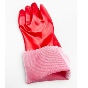 Gants de sécurité anti-choc en PVC rouge, résistants aux produits chimiques, anti-chaleur, imperméables, anti-coupure, sans poudre, sans silicone, pour travaux lourds (vente en gros) - Product Image 4