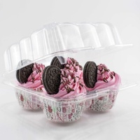 Boîtes à gâteau jetables en plastique à dôme haut support de support de cupcake régulier empilable à 6 compartiments