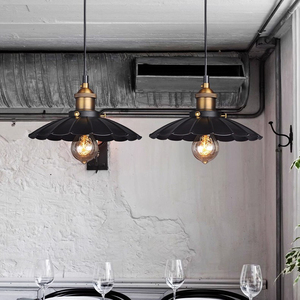 Lampadario nero stile industriale retrò ristorante Bar metallo lampada <span class=keywords><strong>a</strong></span> <span class=keywords><strong>sospensione</strong></span> atmosfera - Product Image 4