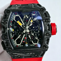 Montre mécanique de luxe sportive à cadran ajouré, boîtier tonneau, lumineuse, pour homme, plusieurs couleurs disponibles