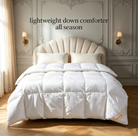 Couette universelle toutes saisons en duvet de canard, taille Queen, blanche, insert de couette doux, moelleux et respirant en coton, couette de lit