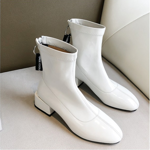 Nuovi Stivali da Donna Stile Britannico con <span class=keywords><strong>Tacco</strong></span> <span class=keywords><strong>Medio</strong></span> e Spesso, Bianchi, per Primavera e Autunno - Product Image 3