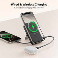 Unité d'alimentation magnétique 10 000 mAh, chargeur sans fil rapide pour téléphone portable, câble intégré, avec support mobile, unité d'alimentation sans fil