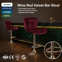 Tabouret de bar pivotant avec dossier capitonné, hauteur réglable et repose-pieds chromé pour îlot de cuisine