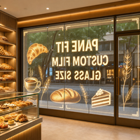 Écran LED transparent sur mesure pour vitrine de boulangerie, affichage de projet personnalisé