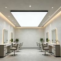 Film de plafond tendu rétroéclairé sans joint, lumière uniforme sans ombre avec profil en aluminium et bande LED pour intérieur moderne pour salon de coiffure