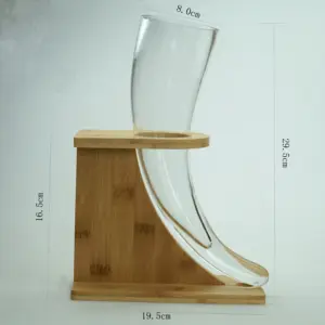 Produsen unik bening 16oz berbentuk tanduk bir kaca Viking tanduk kacamata buatan tangan