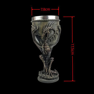 200ml medievale a forma di drago vetro di vino in acciaio inox con <span class=keywords><strong>mitologia</strong></span> europea <span class=keywords><strong>e</strong></span> leggende drago guerriero tazza in resina - Product Image 6