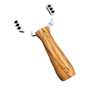 Slingshot en bois grainé avec bandes élastiques, jouet d'extérieur, design durable pour la pratique de la chasse - Product Image 5