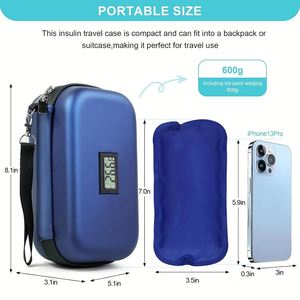 Bolsa de Insulina para Diabetes, Portátil, Aislada, de EVA, con Paquete de Hielo, Resistente al Agua, Duradera, para un Transporte Conveniente, Estuche de Viaje, Caja Refrigeradora - Product Image 4