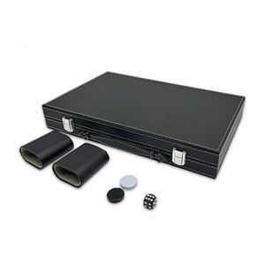 Maletín de Piel Sintética de Lujo con Logotipo Personalizado, Juego de Mesa, Estuche de Viaje Vintage para Backgammon - Product Image 2