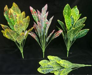 <span class=keywords><strong>Codiaeum</strong></span> <span class=keywords><strong>variegatum</strong></span> ใบไม้เทียมสีเขียวตกแต่งสำหรับโรงแรมวัสดุพลาสติกสำหรับตกแต่งภายในโรงแรม - Product Image 4