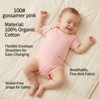 Reiner Bio-Baumwoll-Kurzarm-Babybody Atmungsaktiv Weich Hautfreundlich für Babykleidung Großhandel