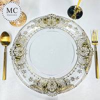 Assiettes rondes vintage en plastique pour dîners, assiettes de réception de mariage, assiettes pour la mise en place de la table