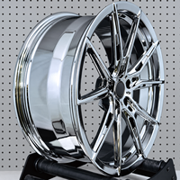 Jantes 5x114.3 de 17 à 24 pouces pour course de dragster, chromées, multi-rayons, finition argent brillant pour BMW E30 E36 E46 Audi RS6 Porsche 911 Nissan