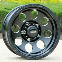 Jantes en alliage rétro 8 trous de 16, 17 et 18 pouces, jantes simulées Beadlock, 6x139.7, pour pick-up et SUV, finition noir mat usiné