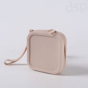 Customized Mini Silicone Coin Storage Bag Zipper Closure Interior Pocket Portable <b>Cable</b> Bag for Back School/Business/Travel - Product Image 3