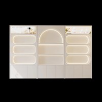 Vitrine de présentation de produits cosmétiques sur mesure pour salon de beauté, salon de manucure, étagères de rangement à plusieurs niveaux avec éclairage LED