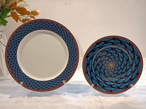 Assiette en céramique INS à motif géométrique créatif, vaisselle d'hôtel, assiette à steak occidentale, assiette à salade domestique - Product Image 5