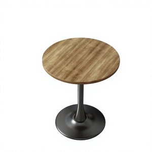 Mesa de Centro Redonda Moderna de Madera con Base de Metal, Diseño Minimalista, Muebles para Sala de Estar, Decoración Duradera para el Hogar - Product Image 1