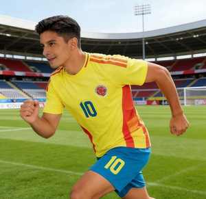 批发新款国家队足球球衣定制速干足球衫哥伦比亚主场版 # 10号球衣，用于比赛训练和球迷支持 - Product Image 3