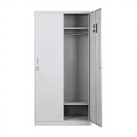 Armoire de Rangement Moderne Personnalisée à 2 Portes en Métal pour Chambre à Coucher, Penderie de Luxe en Acier avec Mécanisme à Charnières