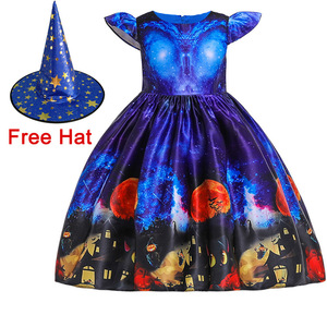 Qs718 Vestidos de Impresión 3D de Múltiples Tipos para Niñas, Vestido de Princesa con Estampado de Dibujos Animados para Niñas, Vestido de Cosplay de <span class=keywords><strong>Bruja</strong></span> Oscura - Product Image 5