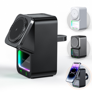 Station de charge intégrée 3 en 1, support magnétique sans fil pour téléphone, pour IWatch Ultra, écouteurs, <span class=keywords><strong>adaptateur</strong></span> d'alimentation rapide, vente en gros - Product Image 3