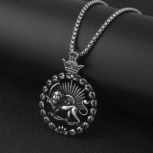 Collar de Acero Inoxidable para Hombre, Estilo Vintage, con Colgante de León Desgastado, para Fiestas Hip Hop - Product Image 2