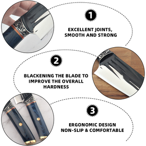 <span class=keywords><strong>3</strong></span> Pcs Chuyên Nghiệp Dao Đặt Tay Cầm Bằng Gỗ 8 Inch Đầu Bếp Dao Đặt Chất Lượng Cao Dao Nhà Bếp - Product Image 6