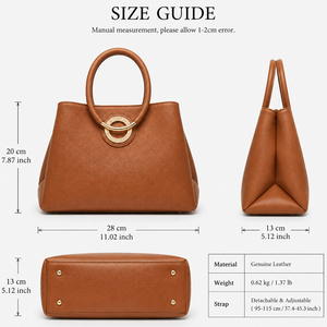 Nouveau Sac Fourre-tout Rond en Cuir Véritable Vintage 2026 avec Logo Personnalisé et Multiples Compartiments pour Affaires – Vente en Gros - Product Image 5