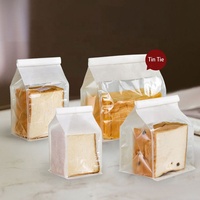 Sac d'emballage de pain grillé en papier de coton blanc sac de pain de cuisson imperméable et résistant à l'huile fenêtre ouverte sac de pain grillé en tranches avec cravate en étain