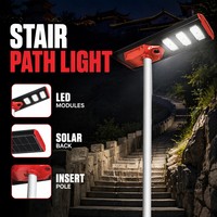 Lampu Taman Tenaga Surya Terintegrasi 300W Cangkang Merah Hitam Kustom dengan Berbagai Mode Kontrol untuk Kebun, Halaman, Area Penanaman, dan Jalan