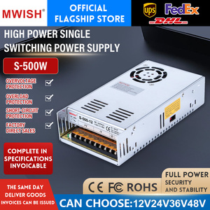Fuente de Alimentación Ligera y Portátil Mwish S-500-12 <span class=keywords><strong>500W</strong></span> 12V 41.7A para Refrigerador de Coche, Fuente de Alimentación Conmutada Smps de Venta Directa - Product Image 3