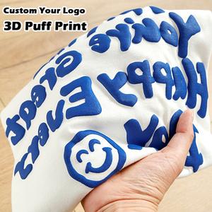 Oem Cotton Tee HeavyWeight Camiseta Oversized <b>t</b> Shirt Custom 3D Foam Puff Print Men <b>T</b>-shirt Screen Printing logo Tshirt for Man - Product Image 2